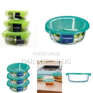 Luminarc Round Borosilicate Glass Food Storage Containers With Lids