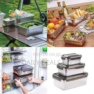 800/2000/7000ml 3pc Grade Stainless Steel Food Storage Container
