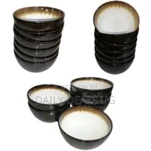 6 Piece Brown Lined Stoneware Grain Bowls Kitchen Set, 22oz Ceramic