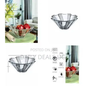 Crystal Glass Prism Fruit Bowl- Clear