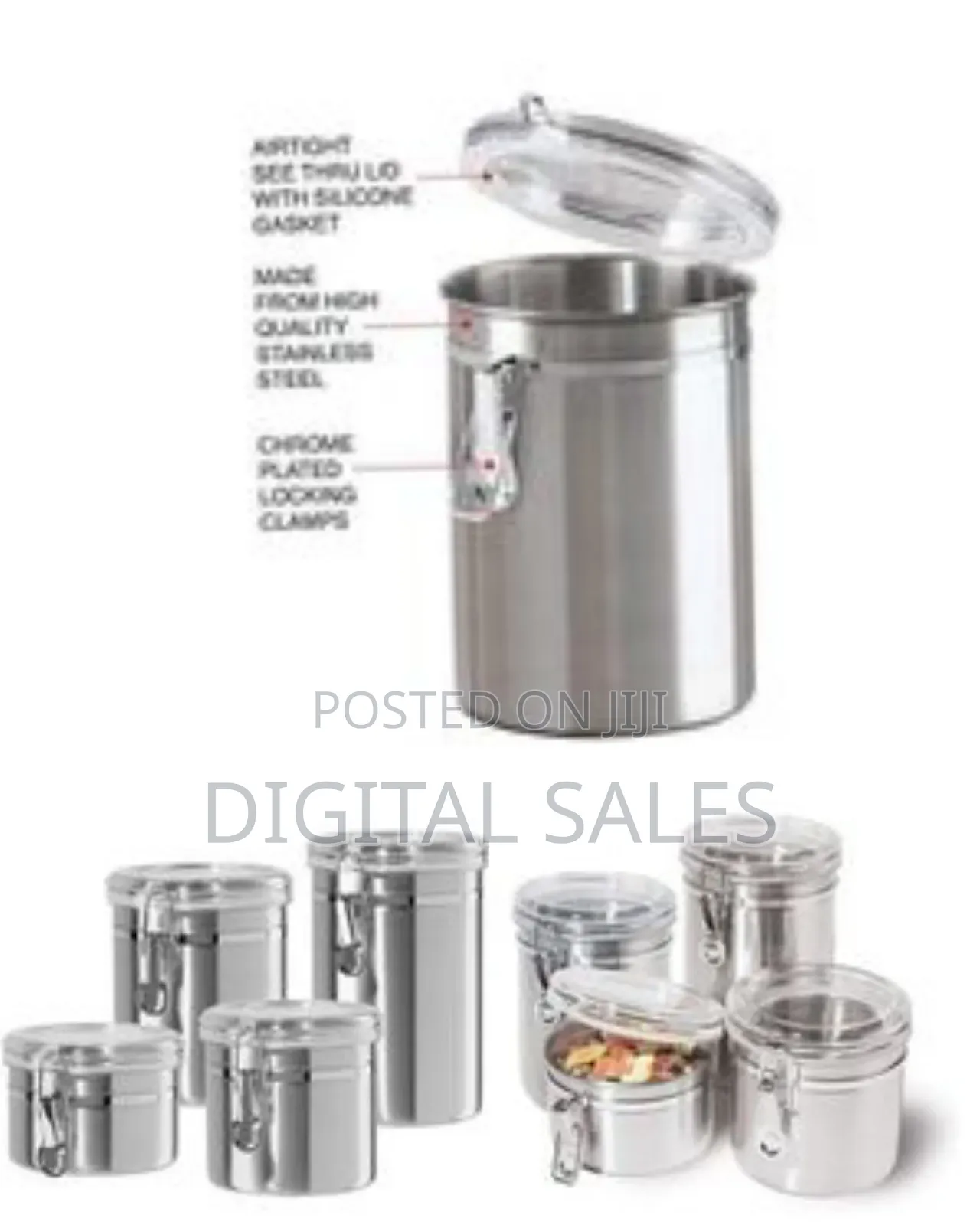 4 Piece Airtight Food Storage Container for Kitchen Counter Canister