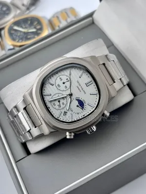 Brand New Authentic Patek Phillipe Geneva Mens Silver Wrist Time Piece