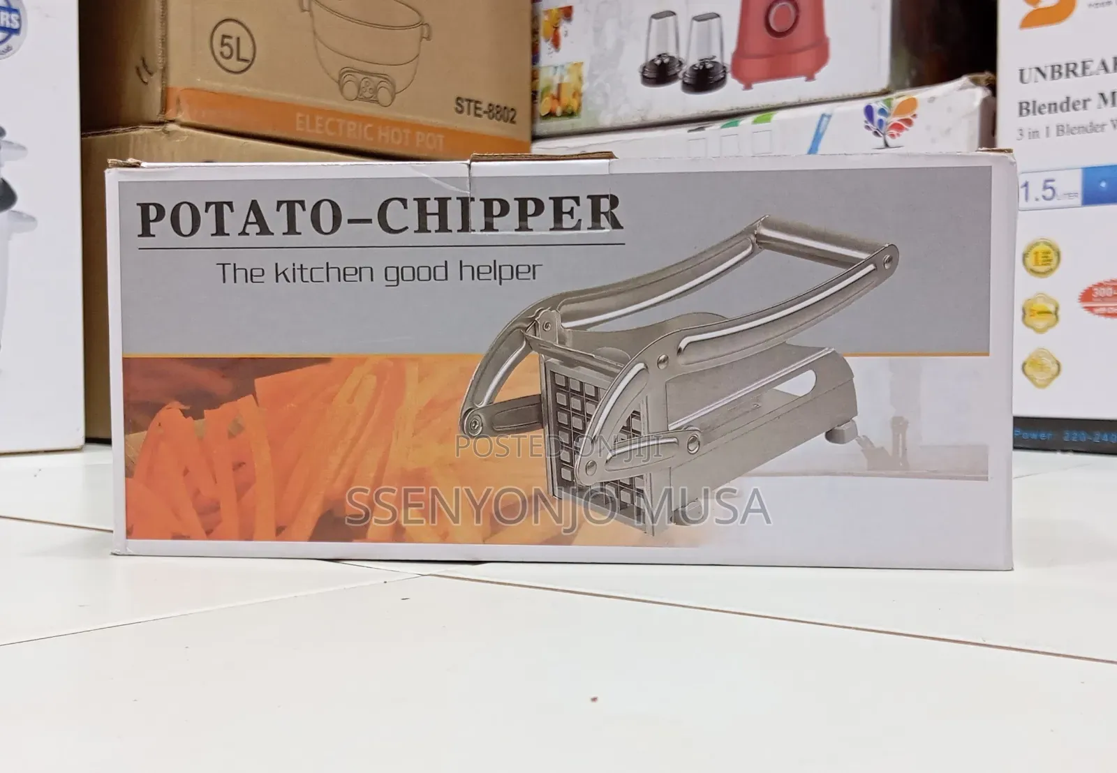 Stainless Steel Potato Chipper Cutter With 2 Blades | French Fries.