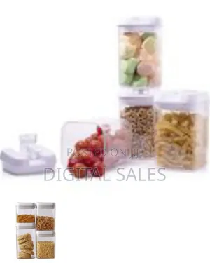 Easy Lock Square Airtight Kitchen Storage Containers 4pc Plastic