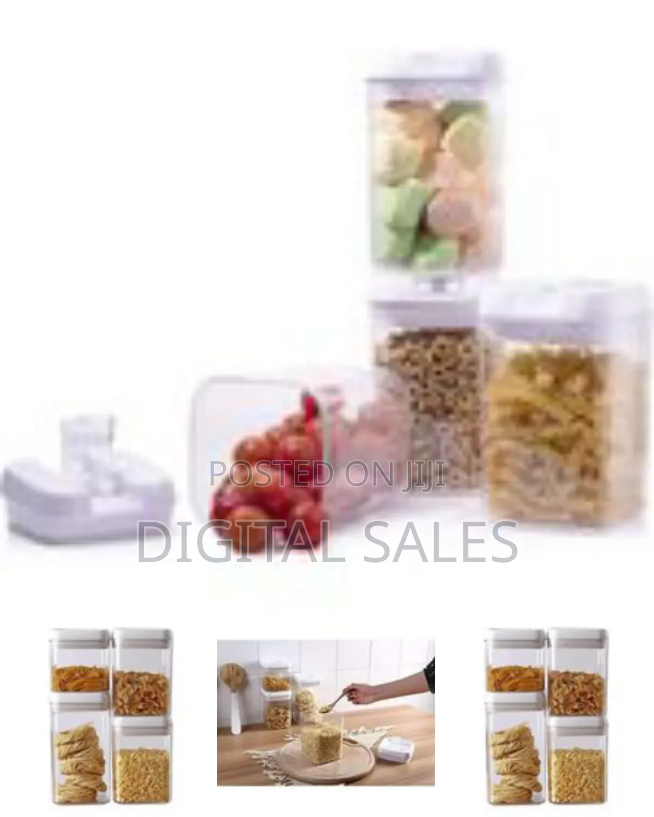 Easy Lock Square Airtight Kitchen Storage Containers 4pc Plastic