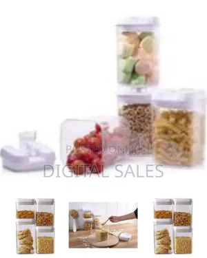 Easy Lock Square Airtight Kitchen Storage Containers 4pc Plastic