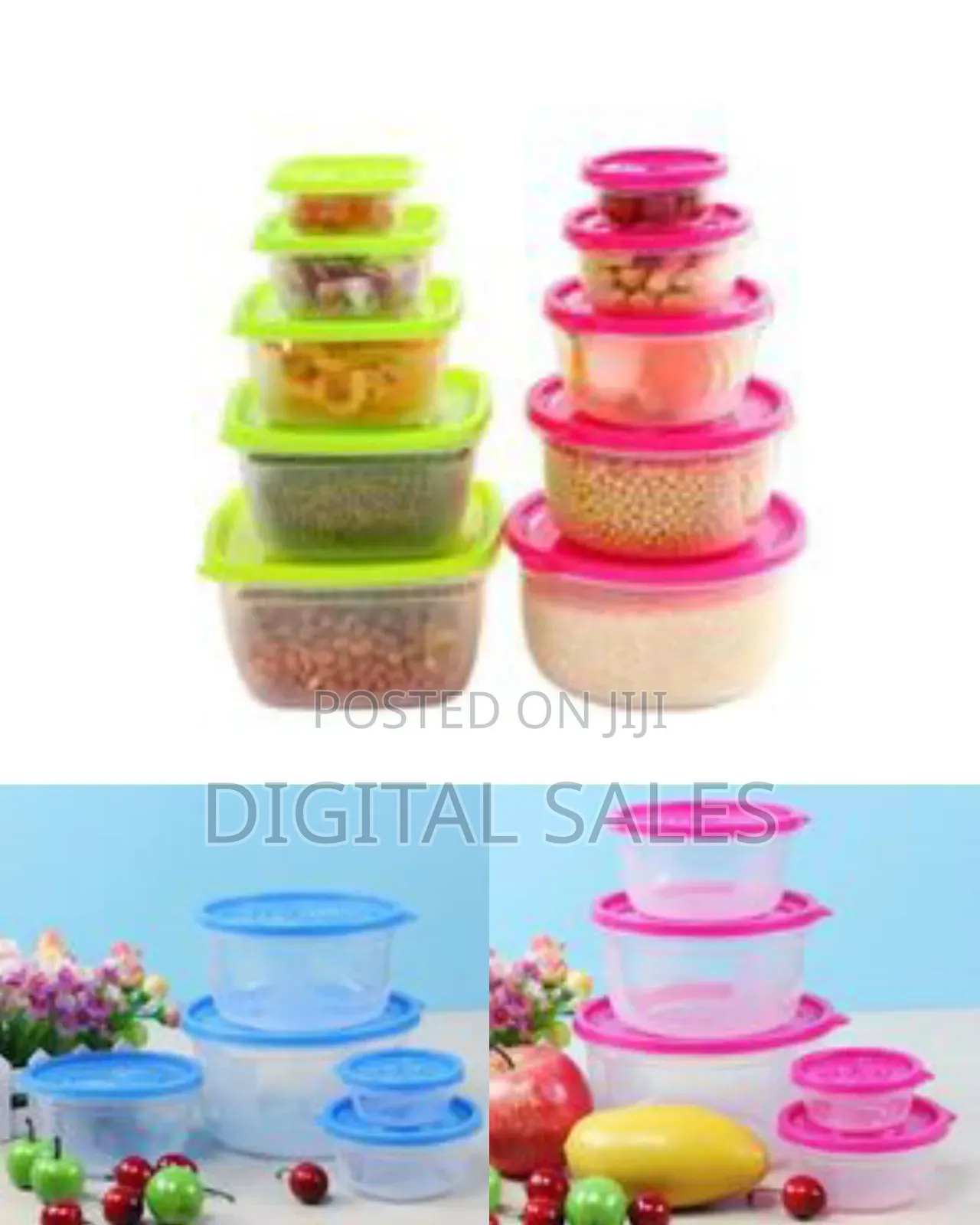 5 Pc Round Airtight Food Storage