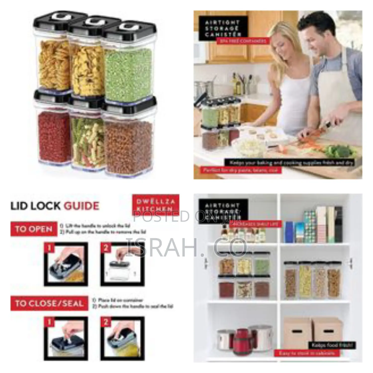 Airtight Food Storage Containers With Lids – 6 Piece Set