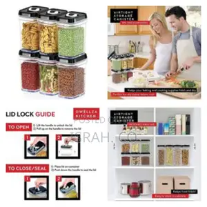 Airtight Food Storage Containers With Lids – 6 Piece Set