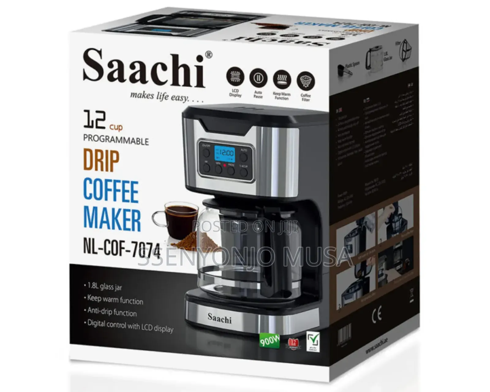 Saachi Drip Coffee Maker | 1.8l Programmable Coffee Machine