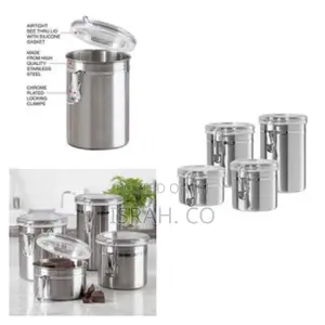 4-Piece Stainless Steel Canister Storage