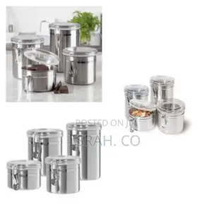 4-Piece Stainless Steel Canister Storage
