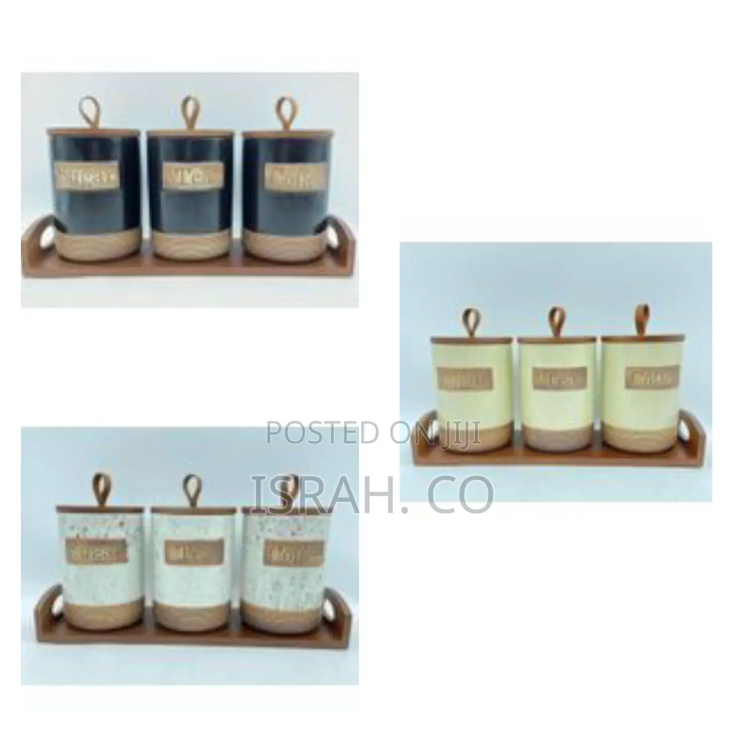 Stylish Ceramic Canister Set for Sugar Tea Coffee 3pcs