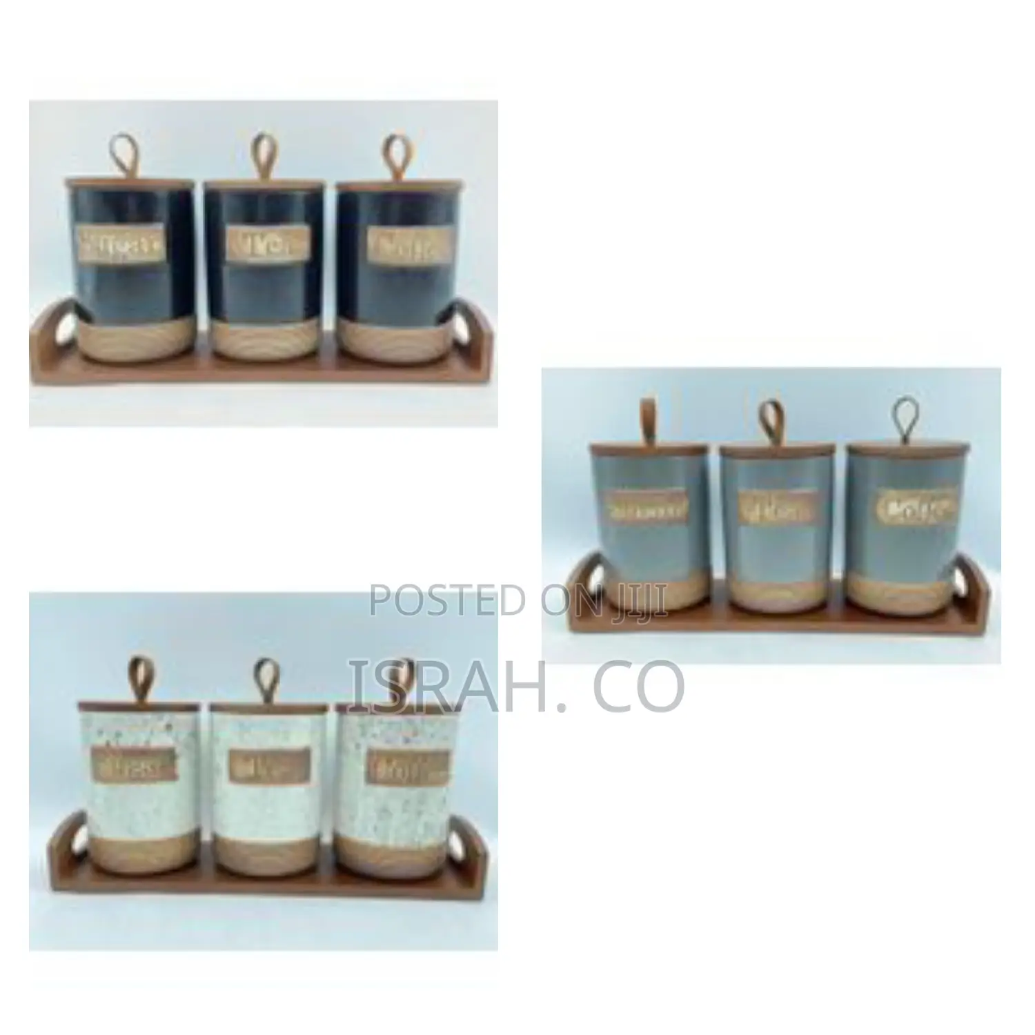Stylish Ceramic Canister Set for Sugar Tea Coffee 3pcs