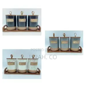 Stylish Ceramic Canister Set for Sugar Tea Coffee 3pcs