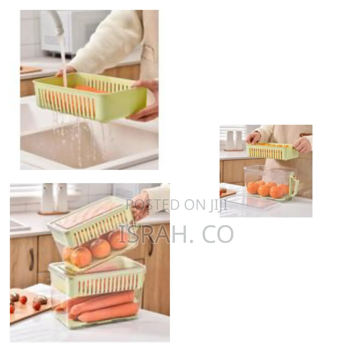 2 Pieces of Storage Bottles Plastic Kitchen Vegetable Box