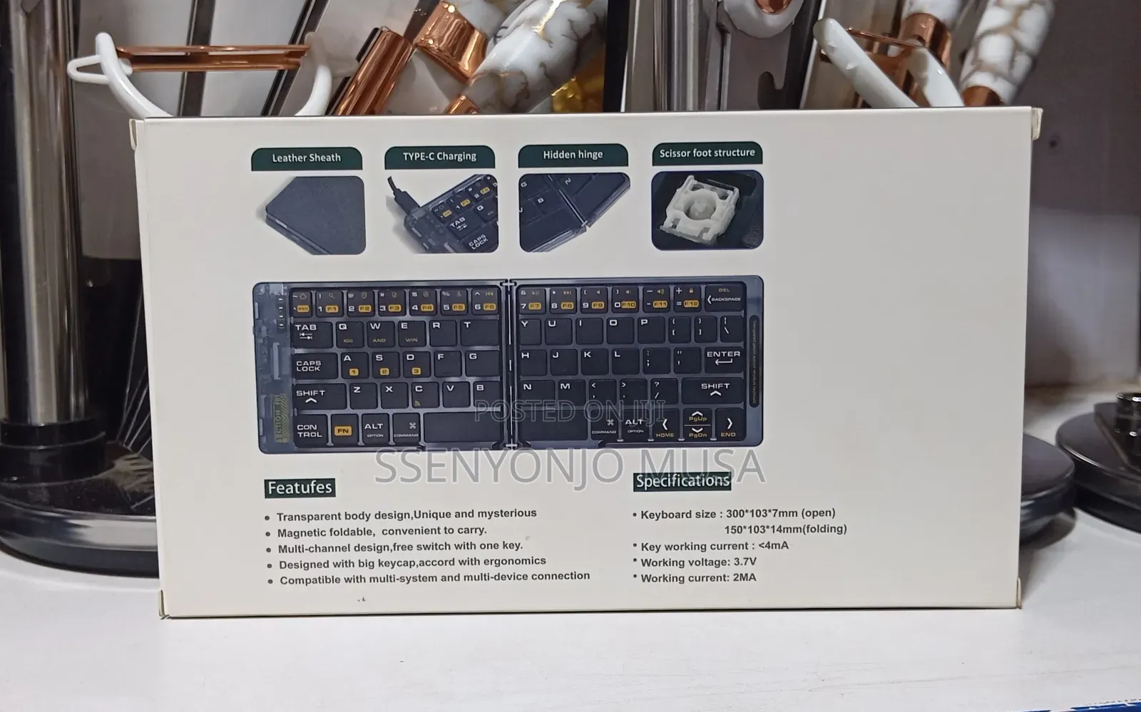Foldable Wireless Keyboard Mouse Combo | Transparent Bt Typepad
