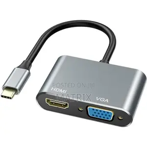 Multifunctional Type C to Hdmi + Vga Adapter