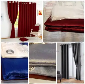 Plain Colour Curtains With Net