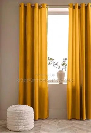Velvet Curtain Golden Yellow