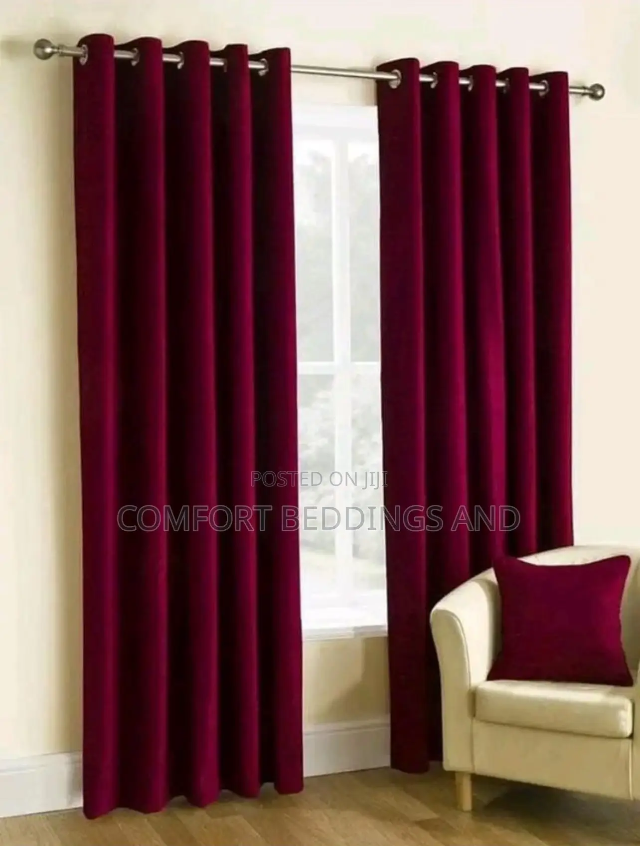 Velvet Curtains Maroon