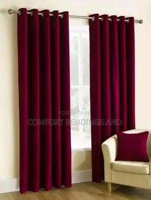 Velvet Curtains Maroon