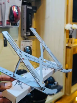 Foldable Adjustable Metal Laptop Stand For Laptop - Silver