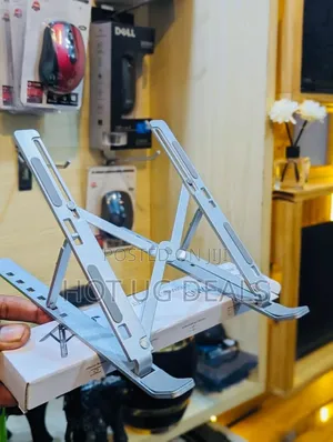 Foldable Adjustable Metal Laptop Stand For Laptop - Silver