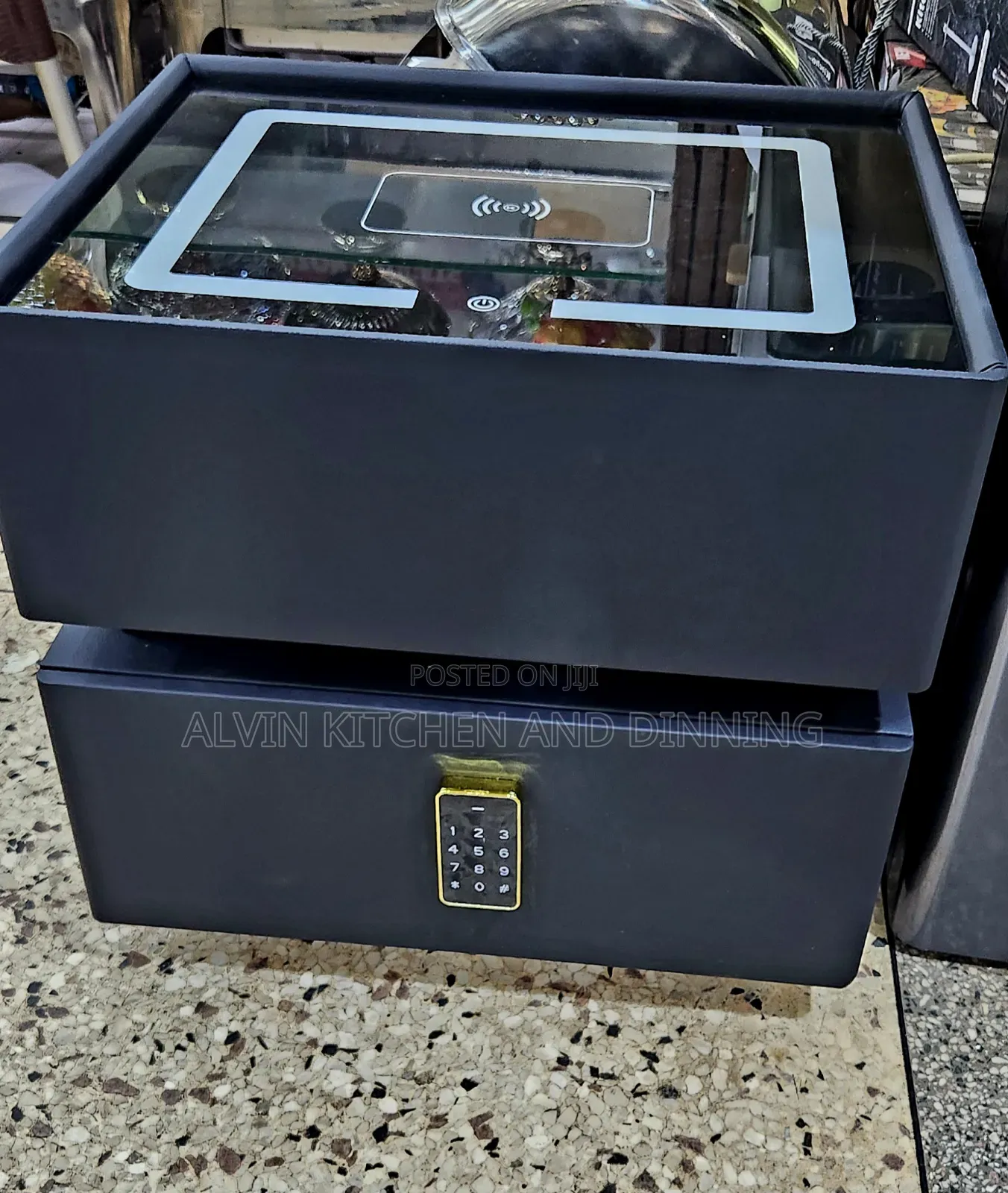 Smart Bedside Table With Safe, Wireless Charger Speakers