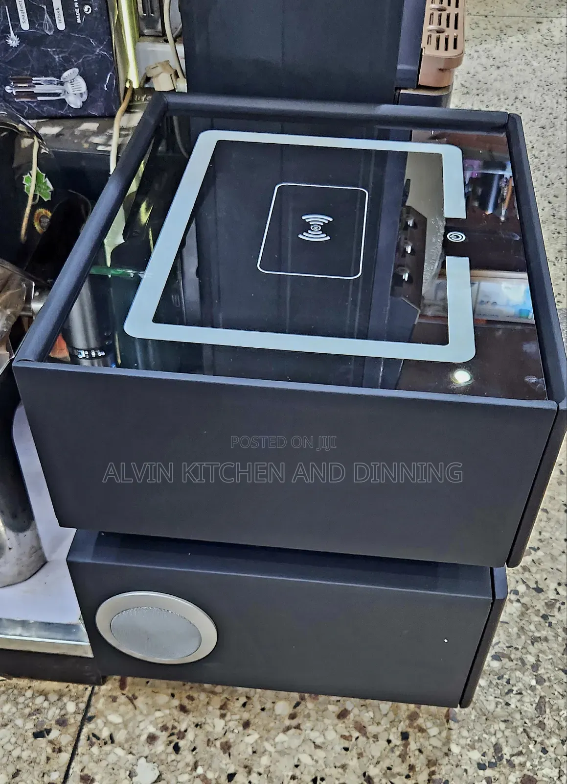 Smart Bedside Table With Safe, Wireless Charger Speakers