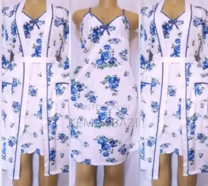 Nightgowns With Floral Print and Lace Trim.