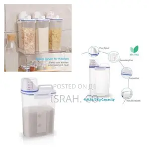 2 Litre Plastic Food Storage Rice Cereal Container Bin,White