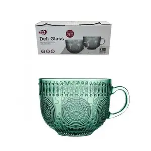 Heat Resistant Glass Cups Coffee Tea Mugs Gift Set -