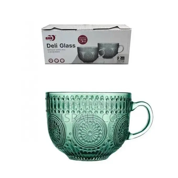 Heat Resistant Glass Cups Coffee Tea Mugs Gift Set -