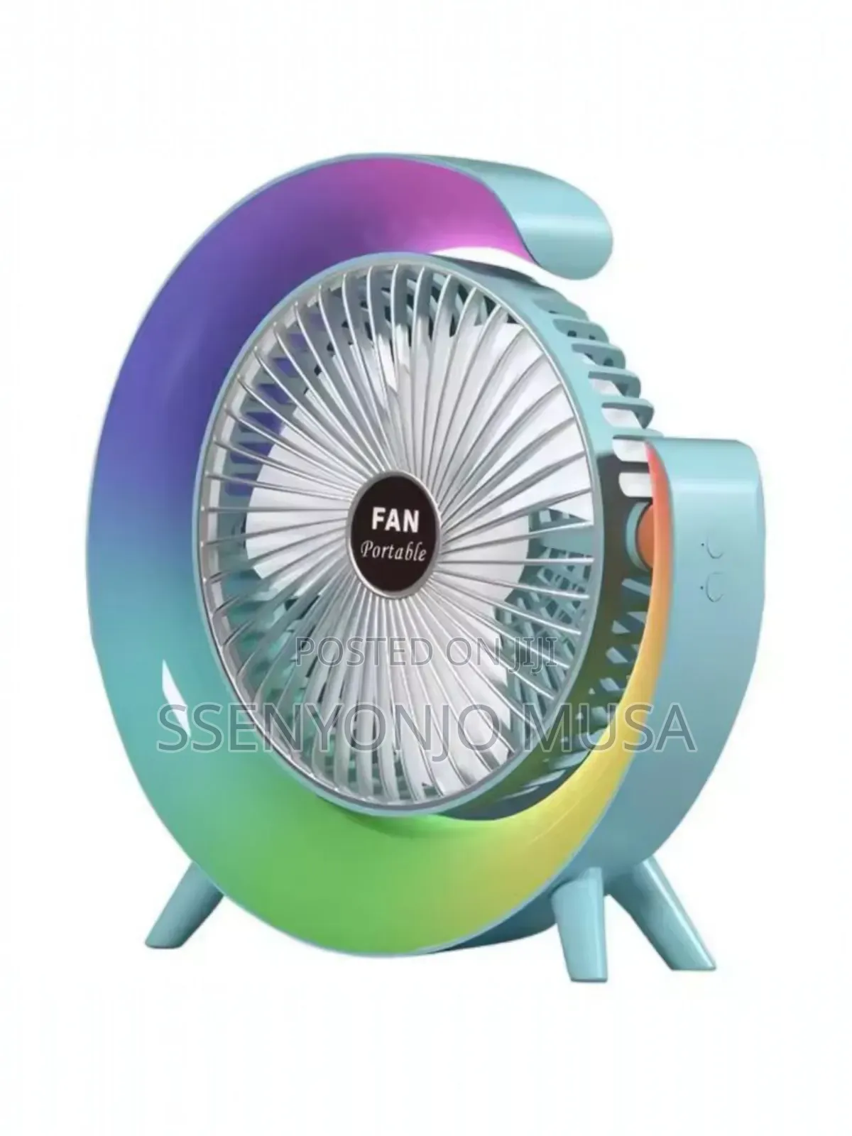 Usb Desk Fan- Silent,Powerful, Rechargeable With Led Light