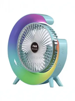 Usb Desk Fan- Silent,Powerful, Rechargeable With Led Light