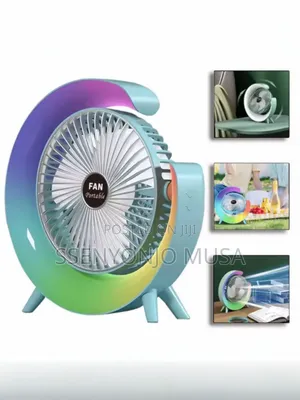Usb Desk Fan- Silent,Powerful, Rechargeable With Led Light