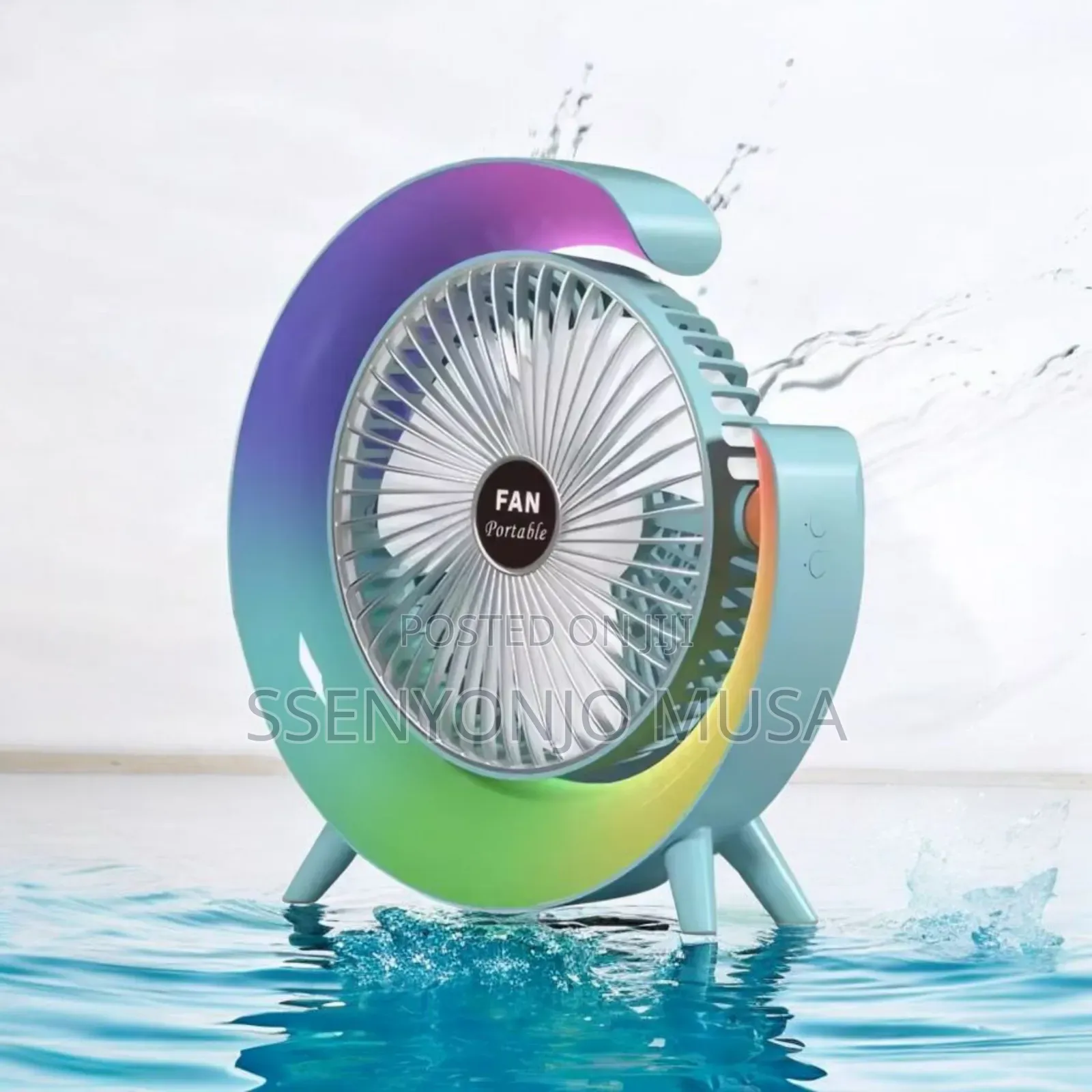 Usb Desk Fan- Silent,Powerful, Rechargeable With Led Light