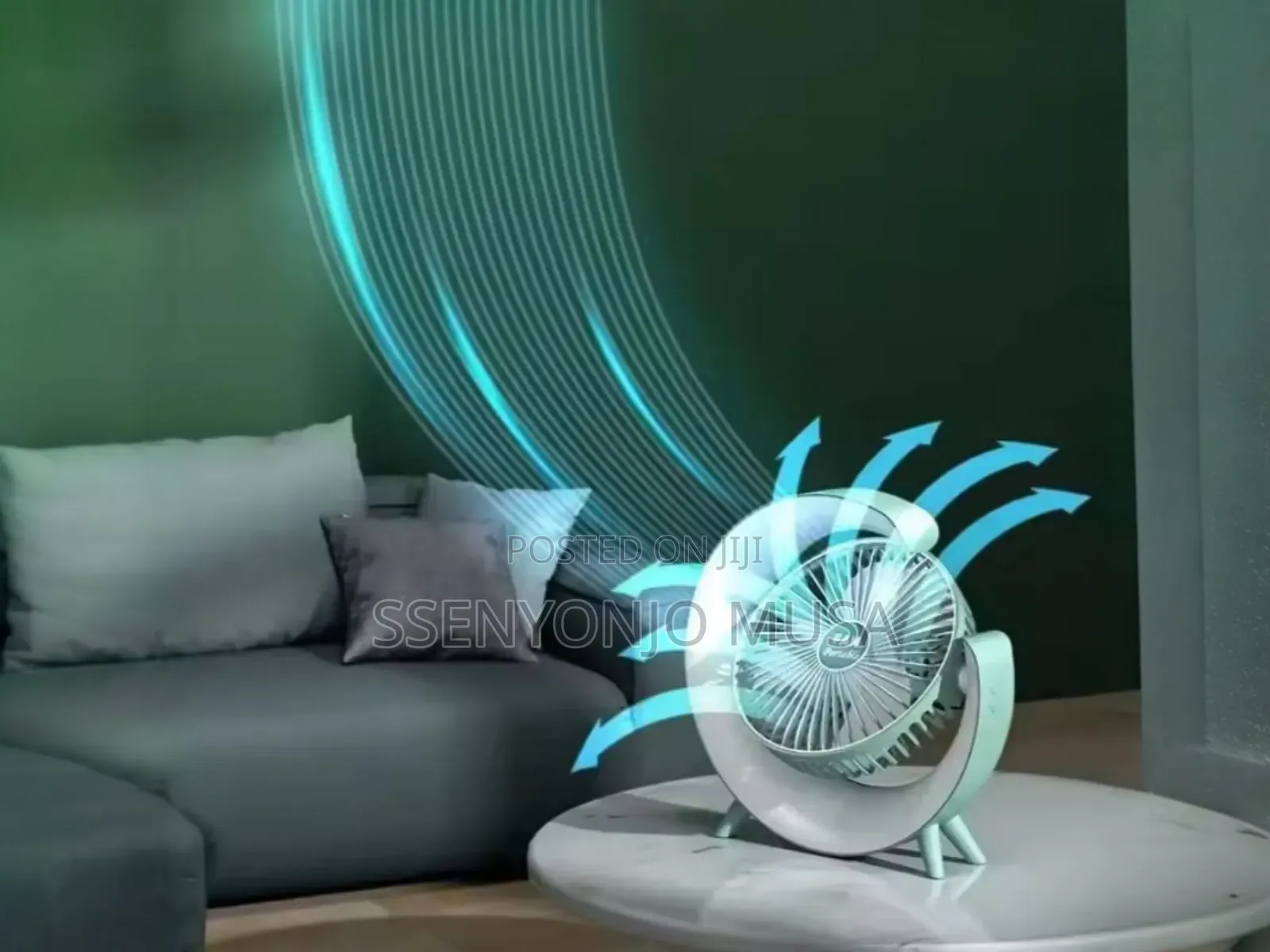 Usb Desk Fan- Silent,Powerful, Rechargeable With Led Light