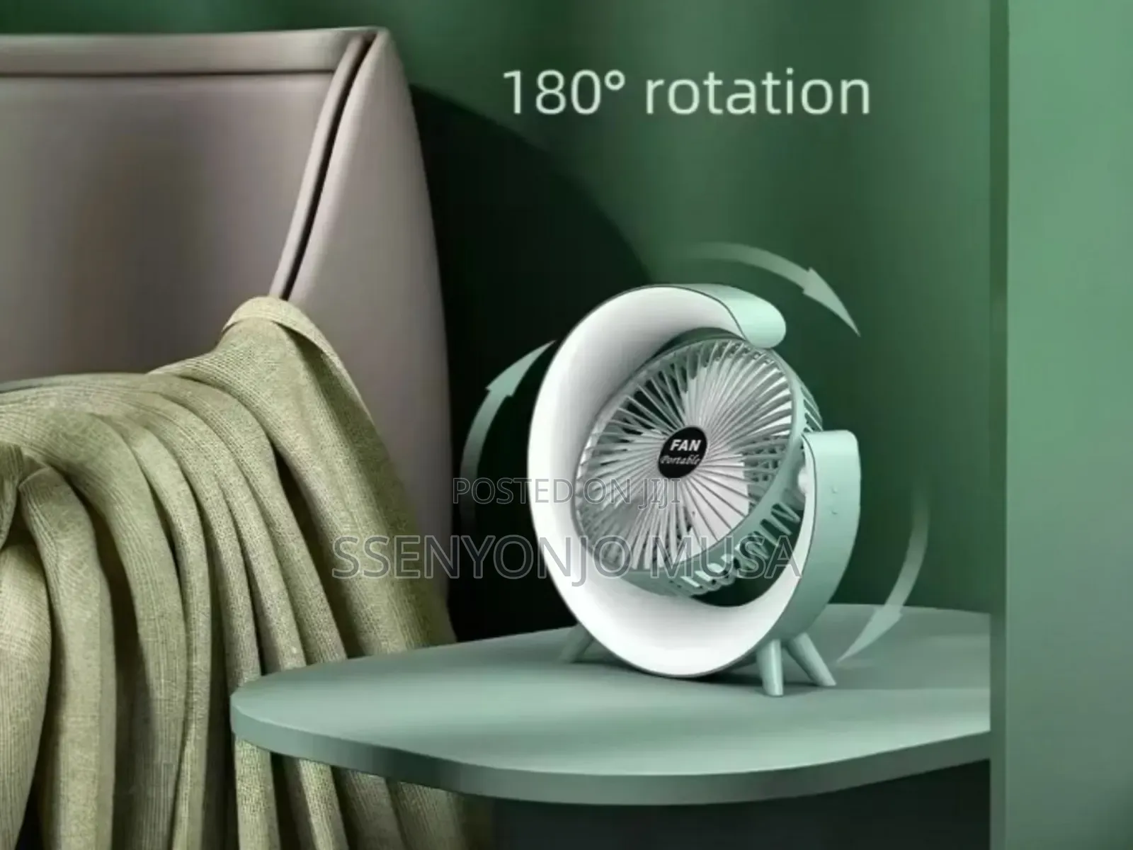 Usb Desk Fan- Silent,Powerful, Rechargeable With Led Light