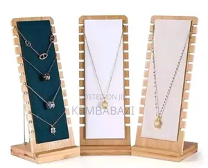 Wooden Jewelry Display Stand for Necklaces.