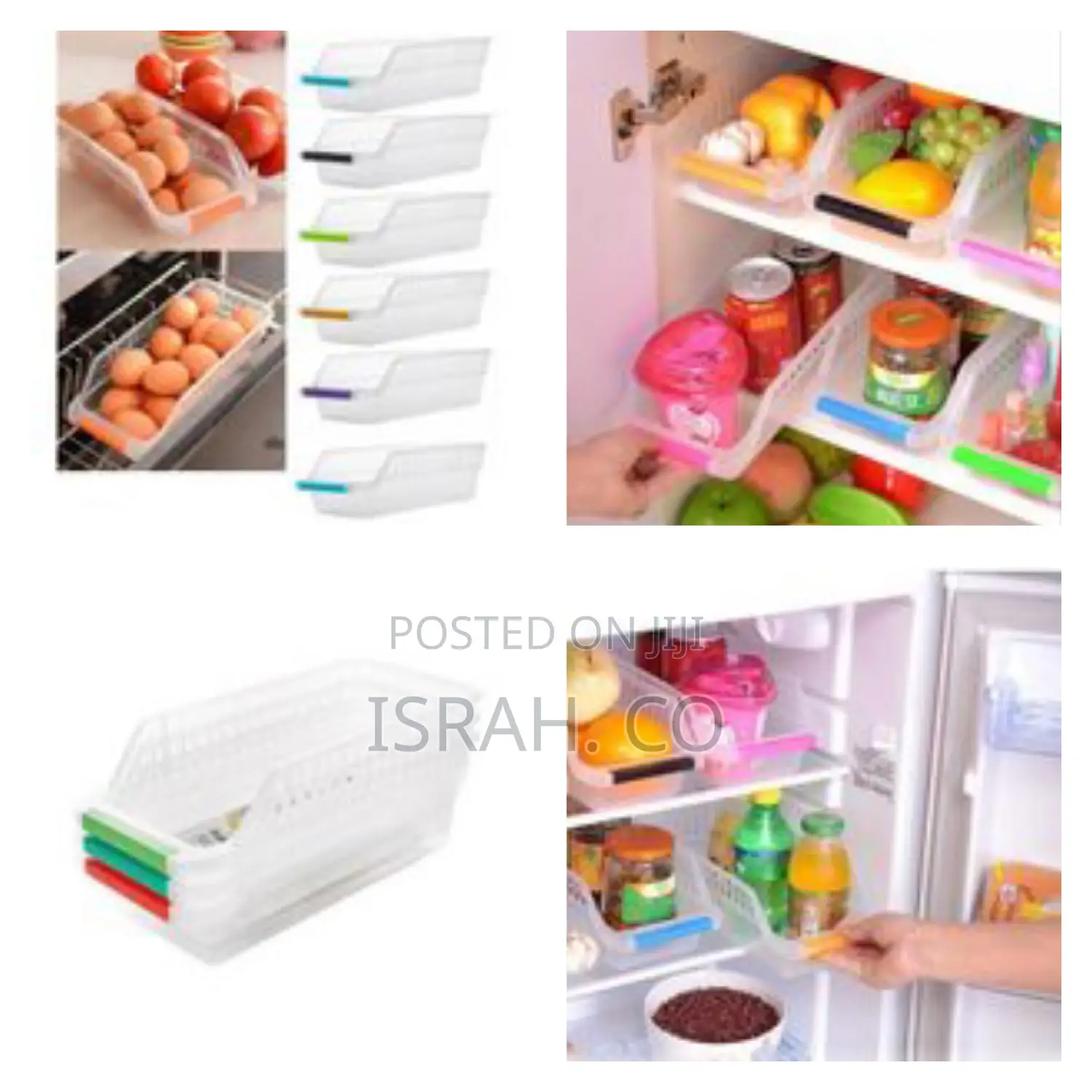 4 Pack Refrigerator Storage Organiser Box,Drawers, Clear