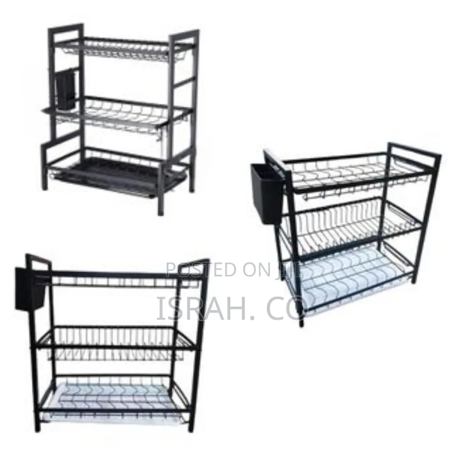 3 Tier Aluminum Dish Drying Draining Rack Storage Organizer