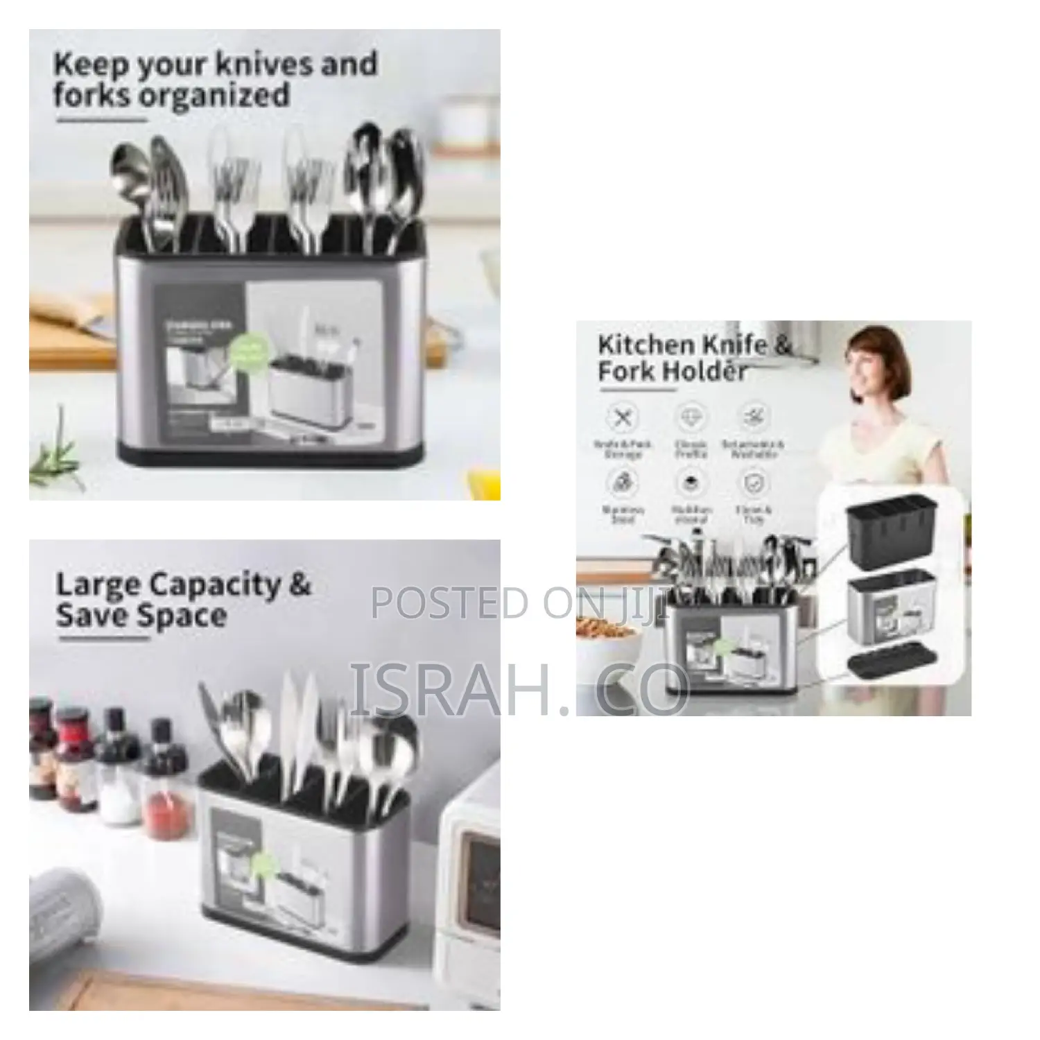 Kitchen Utensil Holder, Rustproof Flatware Cutlery Strainer