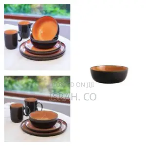24pcs of Royal Stoneware Plates Bowls Cups Side Dinner Set
