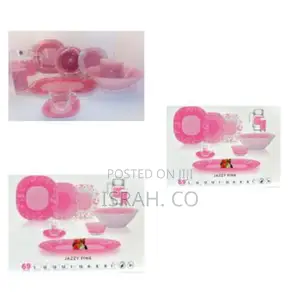 Luminarc Tempered Jazzy Pink Plates, Cups, Bowls