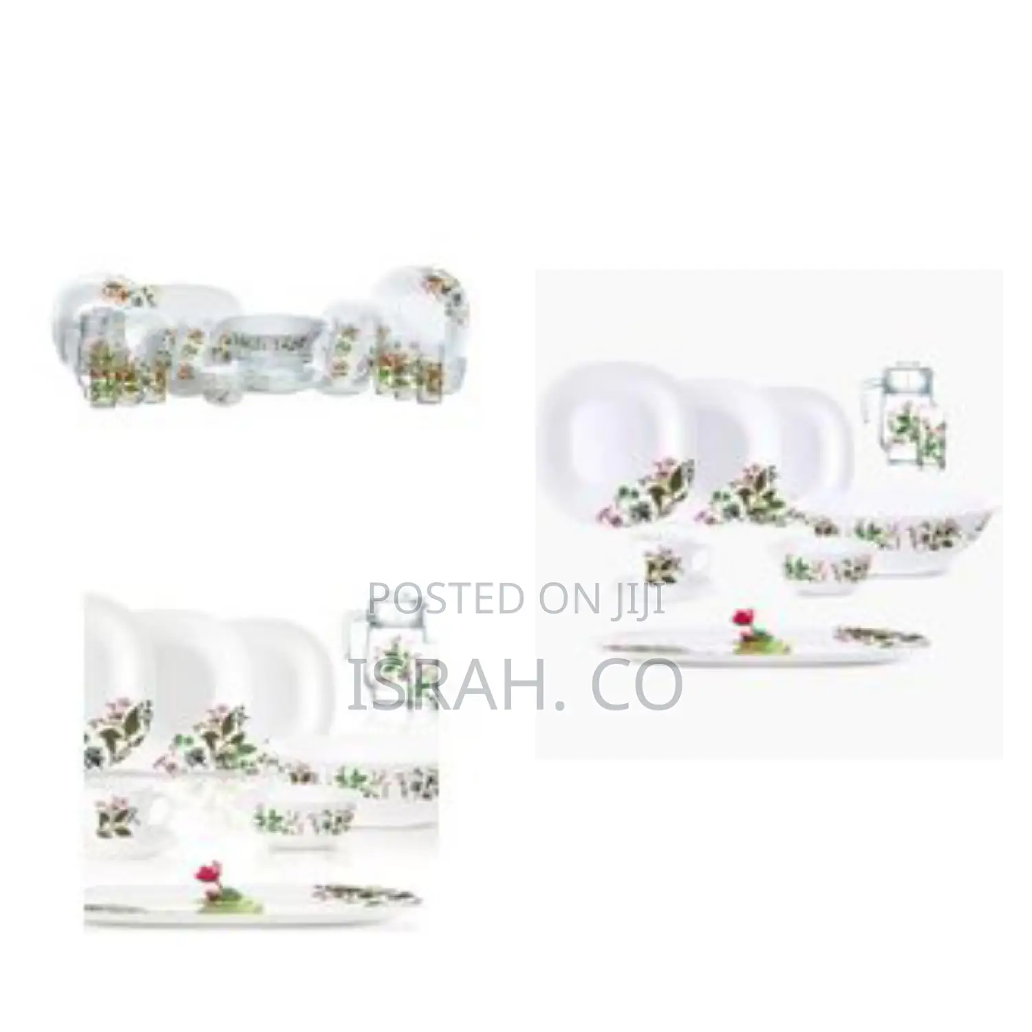 Luminarc Prunier Plates, Cups, Bowls Glass Dinnerware Set,