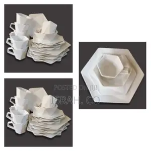 24 Pieces of Hexagonal Plates, Bowls, Cups