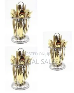 24 Pieces of Plain Cutlery (Forks,Spoons Knives) With a Stand
