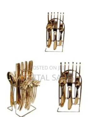 24pcs Cutlery (Forks,Spoons Knieves) With a Stand